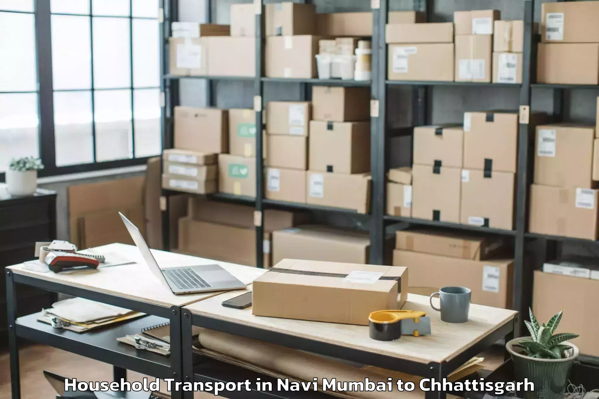 Trusted Navi Mumbai to Kawardha Household Transport